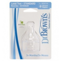 Smoczek silik.,na but.standard,(2),Dr Brown, 2 szt