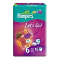 PAMPERS LET'S GO 6 EXTRA LARGE (POW. 16 KG) 15 SZT.