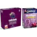 COLDREX HOTREM O SMAKU CZARNEJ PORZECZKI 10 SASZ. + CALCIUM JEŻYNOWE 12 TABL. 