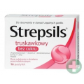 STREPSILS TRUSKAWKOWY BEZ CUKRU 16 PASTYLEK