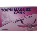 WAPŃ-MAGNEZ-CYNK + WITAMINY D3 i K1, 30 TABLETEK