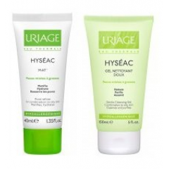 URIAGE HYSEAC ZESTAW KREM MATUJĄCY 40 ML + ŻEL OCZYSZCZAJĄCY 50 ML