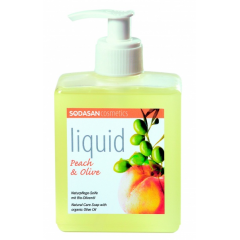 Sodasan, Ekologiczne mydło w płynie, Brzoskwinia, Oliwka, 300 ml