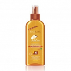 Eveline Sun Care Wodoodporny olejek do opalania SPF 6 ze złotym pyłem