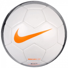 Piłka nożna Nike Mercurial Veer biało-czarna, pomarańczowe logo