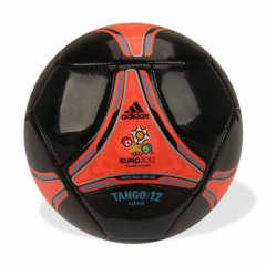 Piłka Nożna Adidas Euro 2012 Tango 12 Glider czarno-czerwona