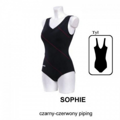 Kostium pływacki Aqua-Speed Sophie r.50 czarno-czerwony