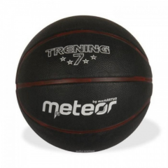 Piłka koszowa Meteor Treningowa czarna paski czerwone 7