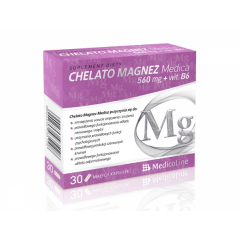 Chelato Magnez Medica z witaminą B6, 30 kapsułek