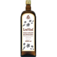 Olej lniany budwigowy nieoczyszczony,plyn,1 l