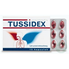TUSSIDEX 30 MG, 15 KAPSUŁEK maksymalna ilość w zamowieniu 2 op