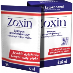 ZOXIN SZAMPON PRZECIWŁUPIEŻOWY 6 SASZETEK PO 6 ML