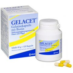 Gelacet, Kapsułki z żelatyną i biotyną, 120 kapsułek