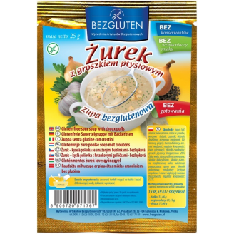BEZGLUTEN - ZUPA ŻUREK Z GROSZKIEM PTYSIOWYM 25 GR