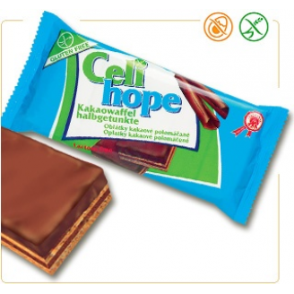 BEZGLUTEN - CELI HOPE WAFELEK Z NADZIENIEM KAKAOWYM W  POLEWIE 100 GR