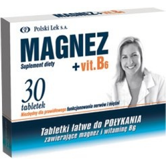 MAGNEZ + VITAMINA.B6 TABLETKI  30 TABLETEK