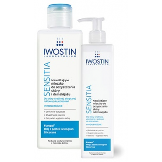 IWOSTIN SENSITIA NAWILŻAJĄCE MLECZKO DO DEMAKIJAŻU I OCZYSZCZANIA SKÓRY 330 ML