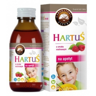 LABORATORIA NATURY HARTUŚ  SYROP NA APETYT O SMAKU MALINOWY 150 ML