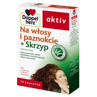 DOPPELHERZ AKTIV WŁOSY I PAZNOKCIE + SKRZYP 30 KAPSUŁEK