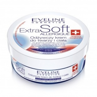OSTATNIA SZTUKA! EVELINE EXTRA SOFT ODŻYWCZY KREM DO TWARZY I CIAŁA DO SKÓRY WRAŻLIWEJ I SKŁONNEJ DO ALERGII 100 ML