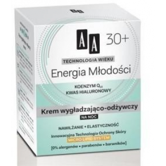 AA Oceanic, Technologia wieku 30+, Krem wygładzająco-odżywczy na noc, 50 ml