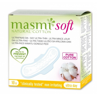 Masmi, Ekologiczne ultracienkie soft podpaski na dzień, 10 sztuk