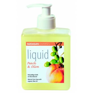 Sodasan, Ekologiczne mydło w płynie, Brzoskwinia, Oliwka, 300 ml