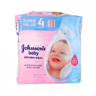 Johnson And Johnson Baby Chusteczki oczyszczające Skin Care 64szt x4