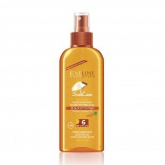 Eveline Sun Care Wodoodporny olejek do opalania SPF 6 ze złotym pyłem