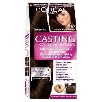 Loreal Casting Creme Gloss Szampon koloryzujący Gama Lśniące Czernie 323 Ciemna Czekolada