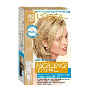 Loreal Excellence Creme Blonde Supreme Krem Superrozjaśniający 03 Super jasny blond popielaty