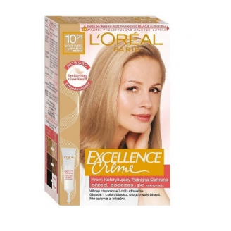 Loreal Excellence Creme Krem koloryzujący 10.21 bardzo jasny blond perłowy