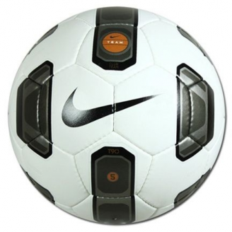 Piłka nożna Nike T90 Club Team biało-srebrna, złote logo