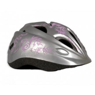 Kask rowerowy Meteor MV6-5 różowo-srebrny