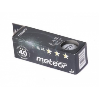Piłeczki tenis stołowy Meteor 3 star białe