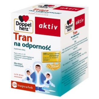Doppelherz Aktiv, Tran na odporność, 120 kapsułek