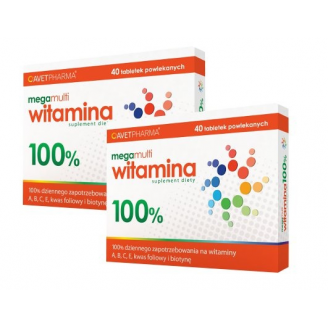 MEGA MULTIWITAMINA 100 % 40 TABLETEK + DRUGIE OPAKOWANIE GRATIS!!!
