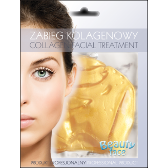 Beauty Face, Przeciwzmarszczkowa szokowa kolagenowa maska ze złotem i kwasem hialuronowym