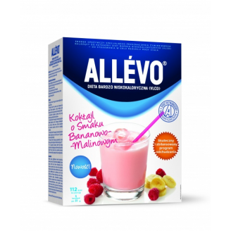 Allevo Koktajl, Smak bananowo-malinowy, 5 torebek po 31 g