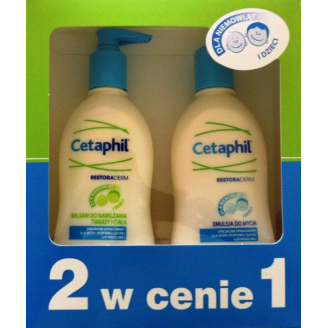 Zestaw Cetaphil Restoraderm, Balsam + Emulsja do mycia, Dla dzieci, 295 ml