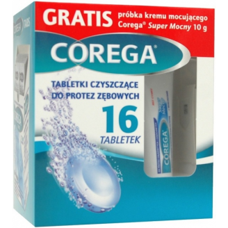 Corega Tabs + Corega Super Mocny Krem, 16 tabletek