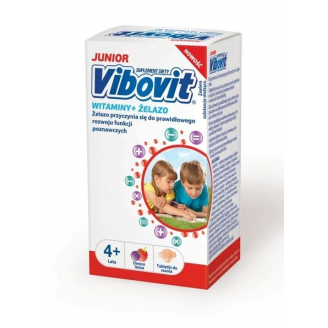 Vibovit Junior Witaminy + Żelazo, Tabletki do ssania