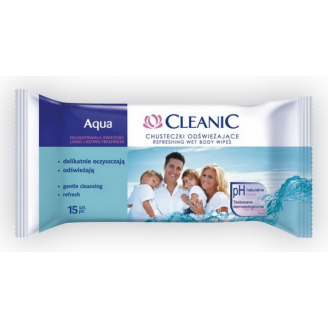 Cleanic, chusteczki,odswiez.,Aqua, 15 szt