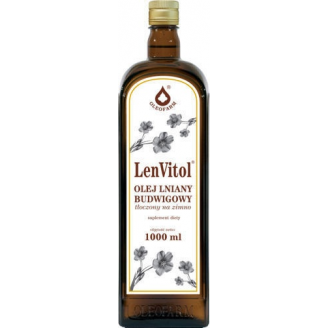 Olej lniany budwigowy nieoczyszczony,plyn,1 l