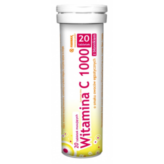 Witamina C 1000 mg z blonnikiem, tabl.musuj., 20 szt