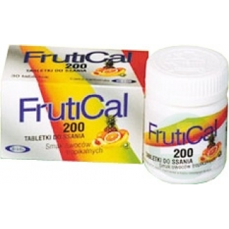 FRUTICAL 200 SMAK OWOCÓW TROPIKALNYCH 0,5 G = 0,2 G WAPNIA TABL. DO SSANIA 30 TABL.