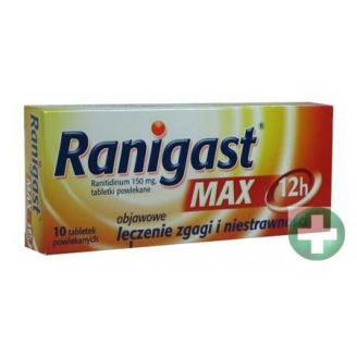 RANIGAST MAX 150 MG, 10 TABLETEK POWLEKANYCH
