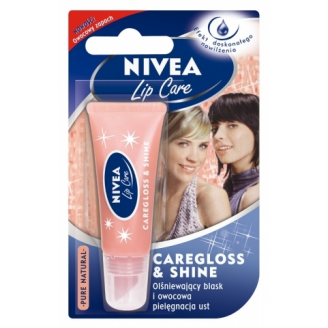 NIVEA LIP CARE - POMADKA PIELĘGNACYJNA CAREGLOSS & SHINE TUBKA 10 ML
