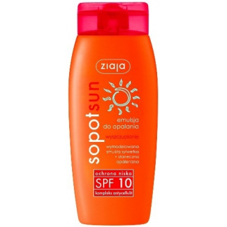 ZIAJA SOPOT SUN - WYSZCZUPLAJĄCA EMULSJA DO OPALANIA SPF 10