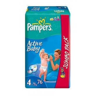 PAMPERS ACTIVE BABY 4 MAXI (7-18 KG) 76 SZT. JUMBO PACK
